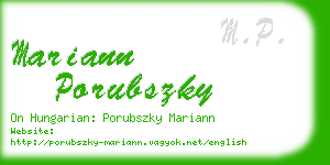 mariann porubszky business card